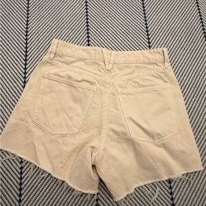 Veronica Beard Ellis Cream Denim High-Rise Shorts